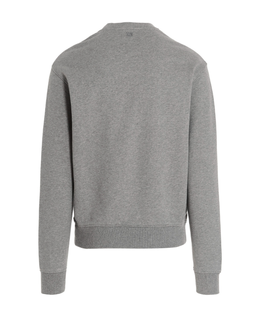 Ami Alexandre Mattiussi Ami Paris Ami De Coeur Logo Embroidered Long-sleeved T-shirt In Gray