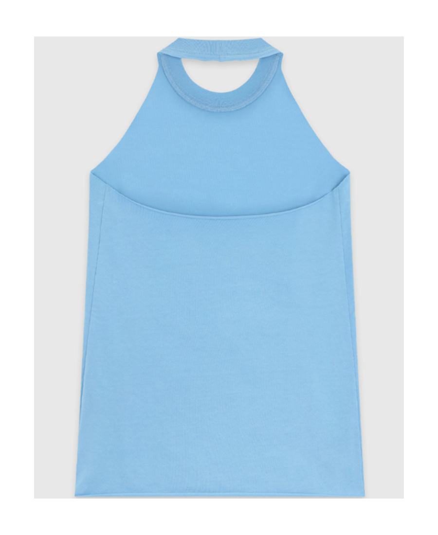 We11 Done Printed Neck Vest In Blue