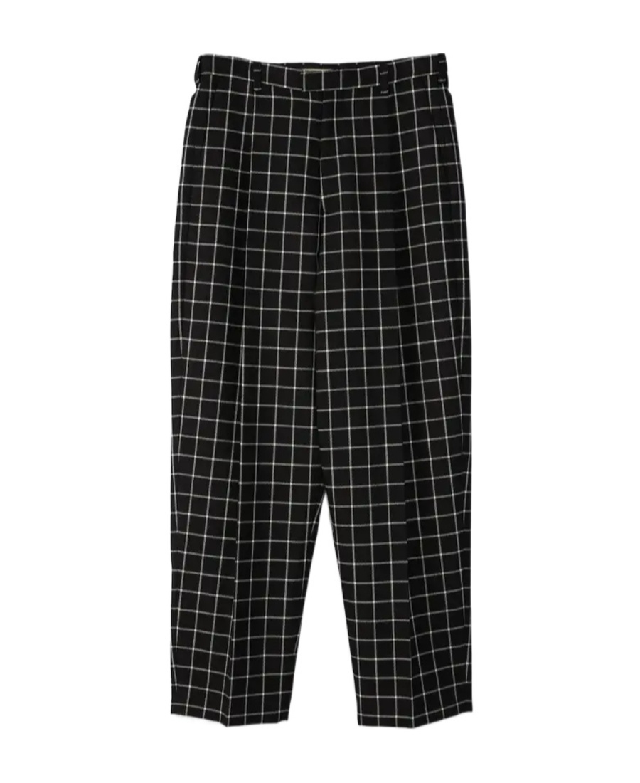 Shop Marni Checked Tapered Trousers In Black