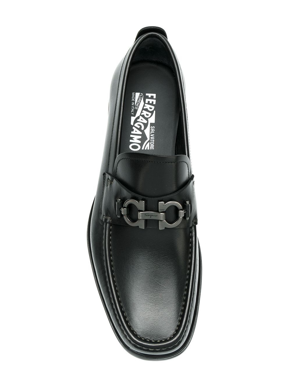 Ferragamo Double Gancio Horsebit Loafers In Black