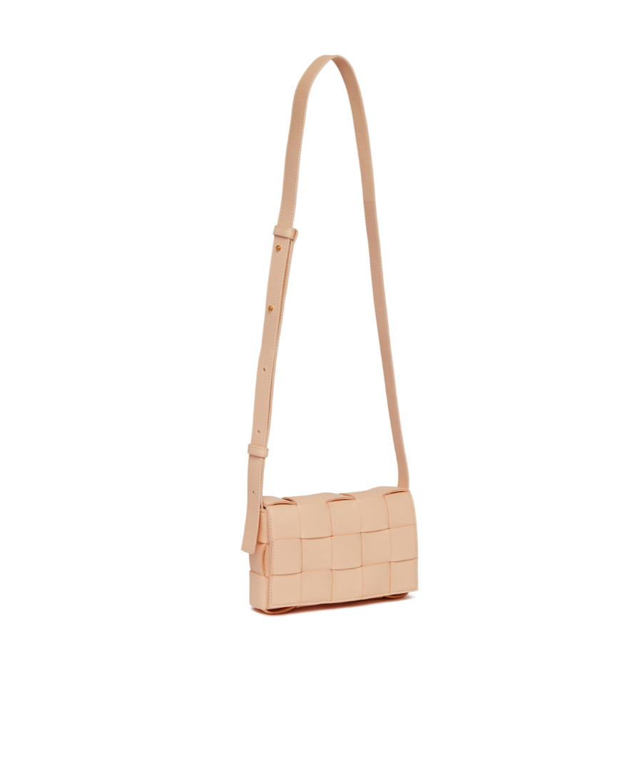 Bottega Veneta Small Cassette Cross Body Bag In Nude