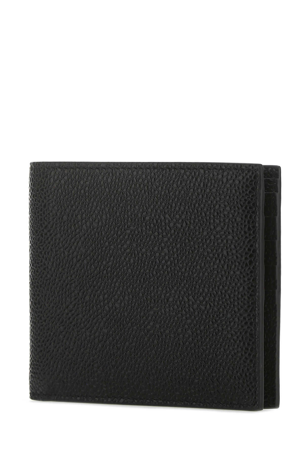 Thom Browne Pebble-grain Leather Billfold Wallet In Black