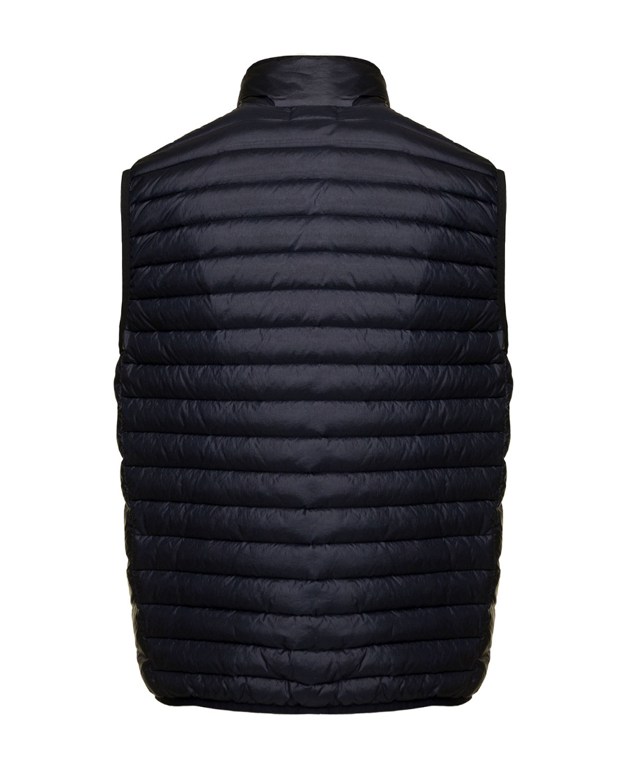 Stone Island Logo Patch Padded Gilet In Blue