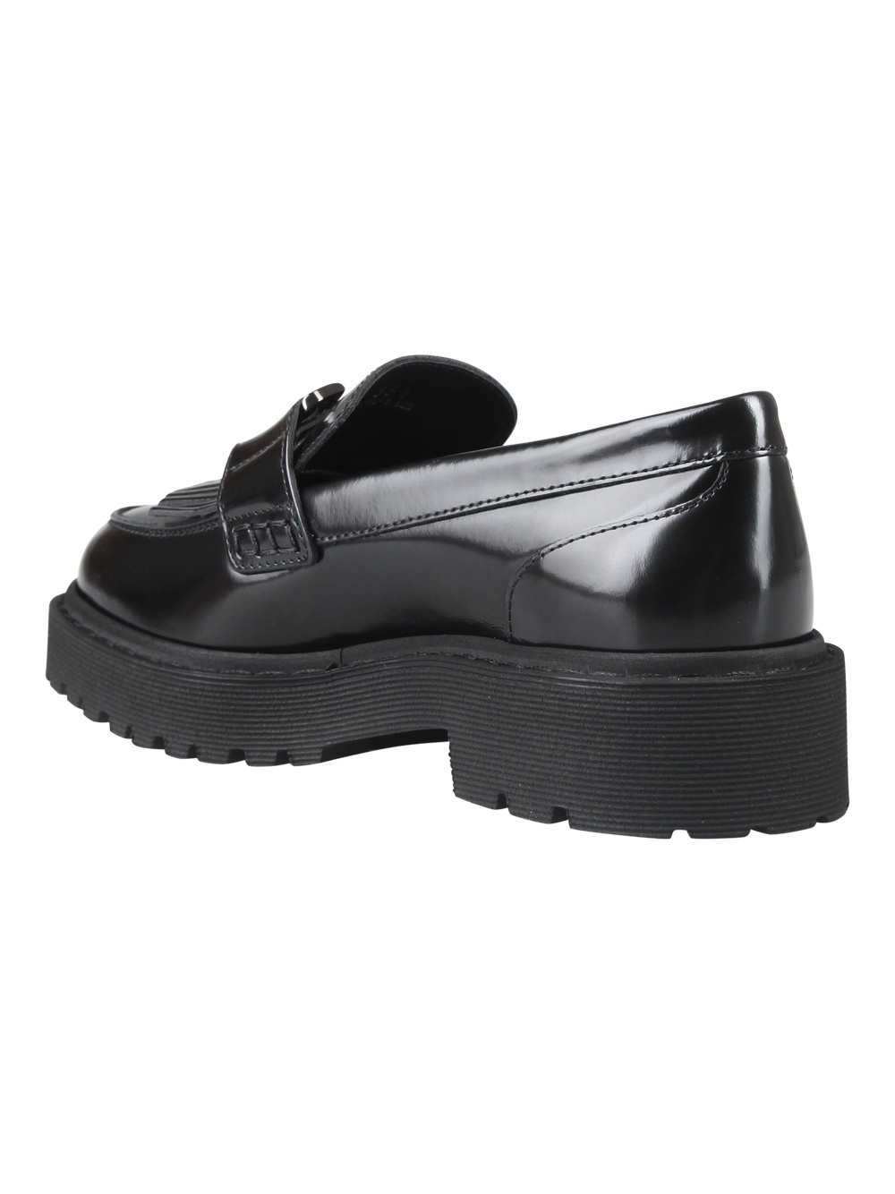 Hogan Buckle-strap Leather Loafers In Black