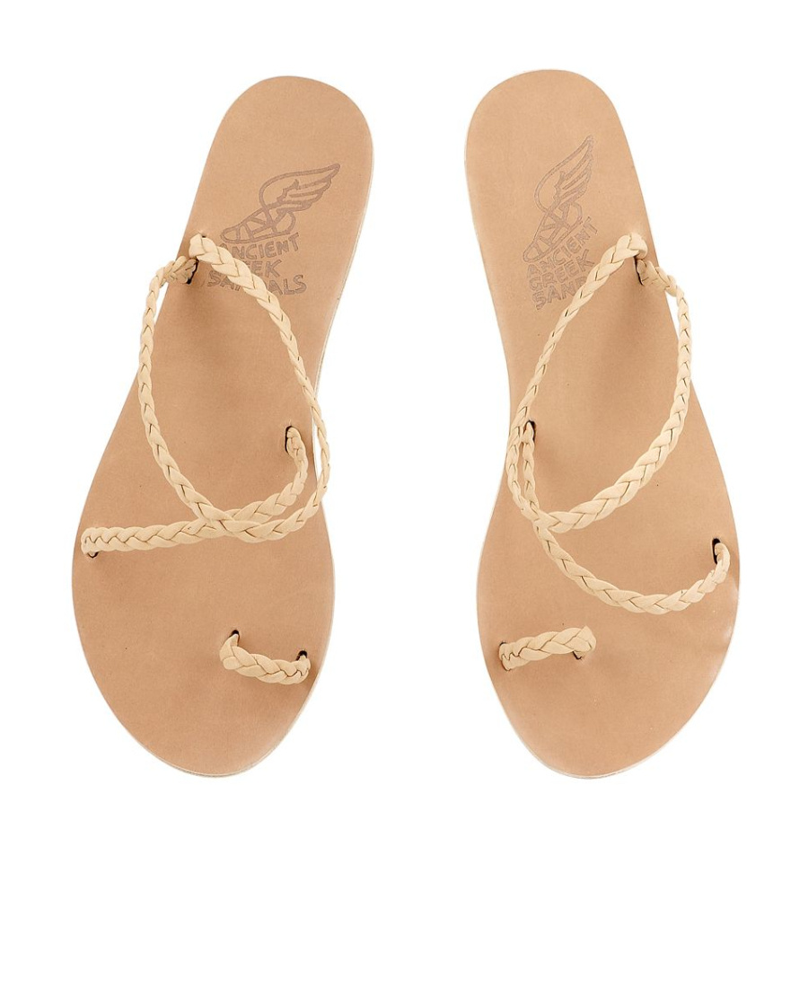 Ancient Greek Sandals Eleftheria Woman Flat Sandals In Nude