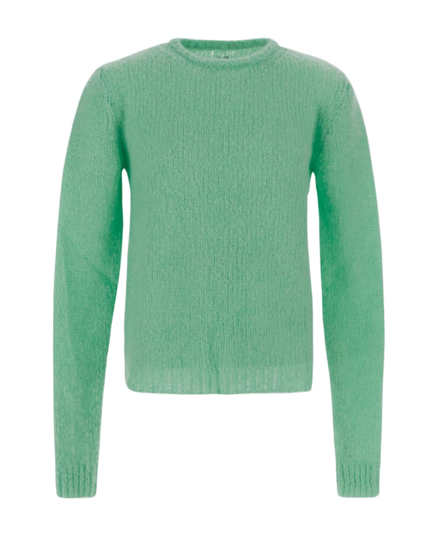 Rick Owens Crew Neck Mohair-blend Jumper In Green