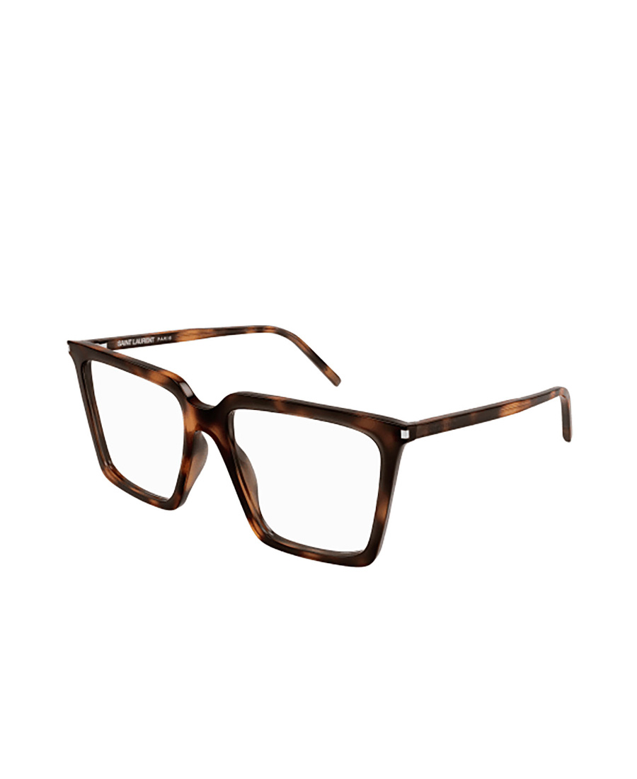 Saint Laurent Square Frame Glasses In Brown