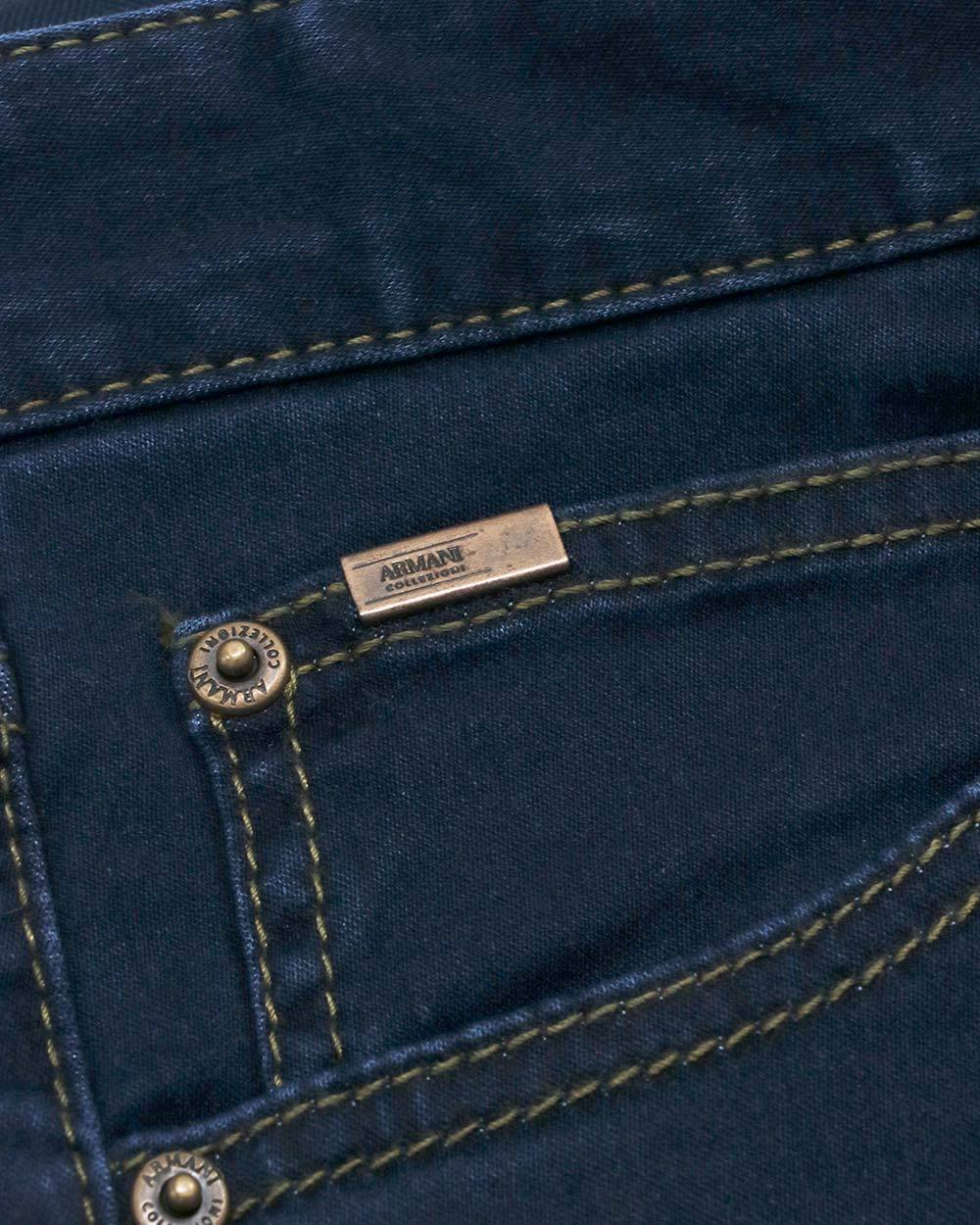 Shop Armani Collezioni Logo Jeans In Black