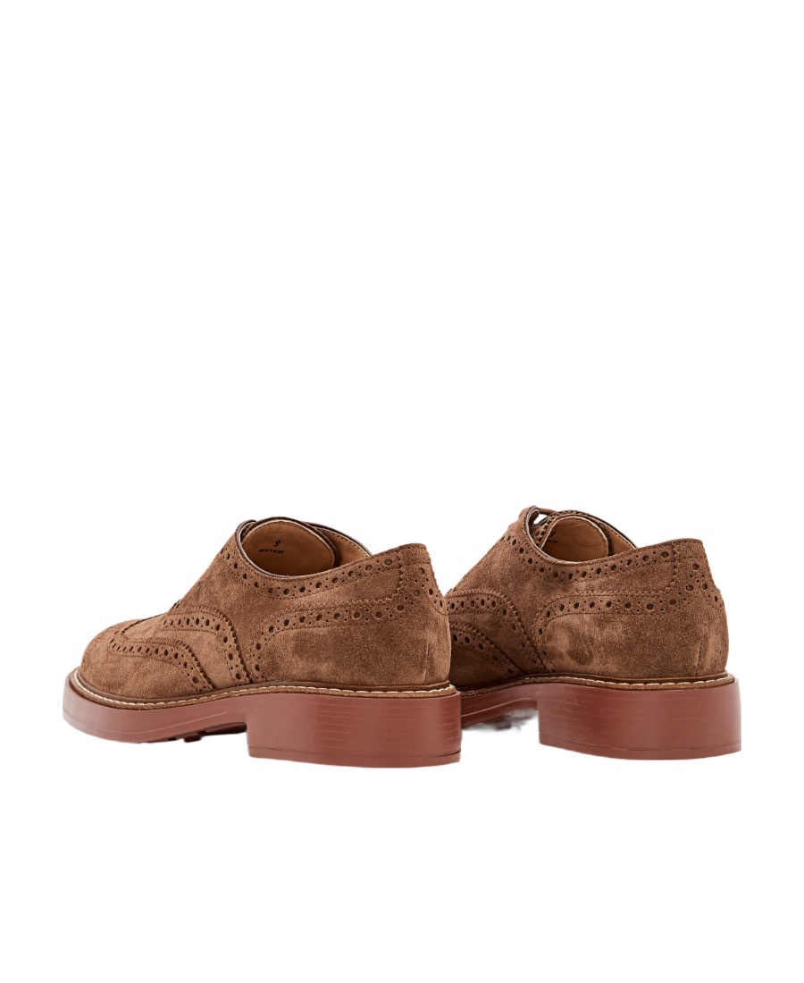 Tod's Lace-up Suede Brogues In Brown