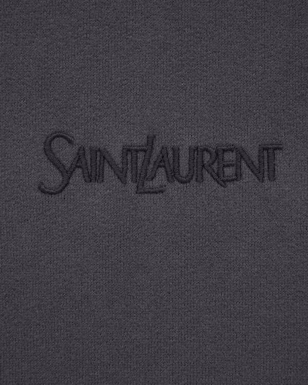 SAINT LAURENT SAINT LAURENT LOGO EMBROIDERED DRAWSTRING HOODIE