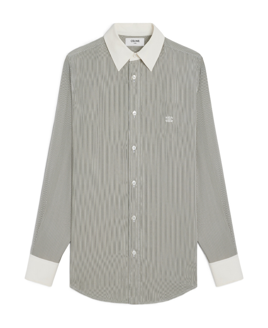 CELINE ROMY SHIRT IN STRIPED SILK