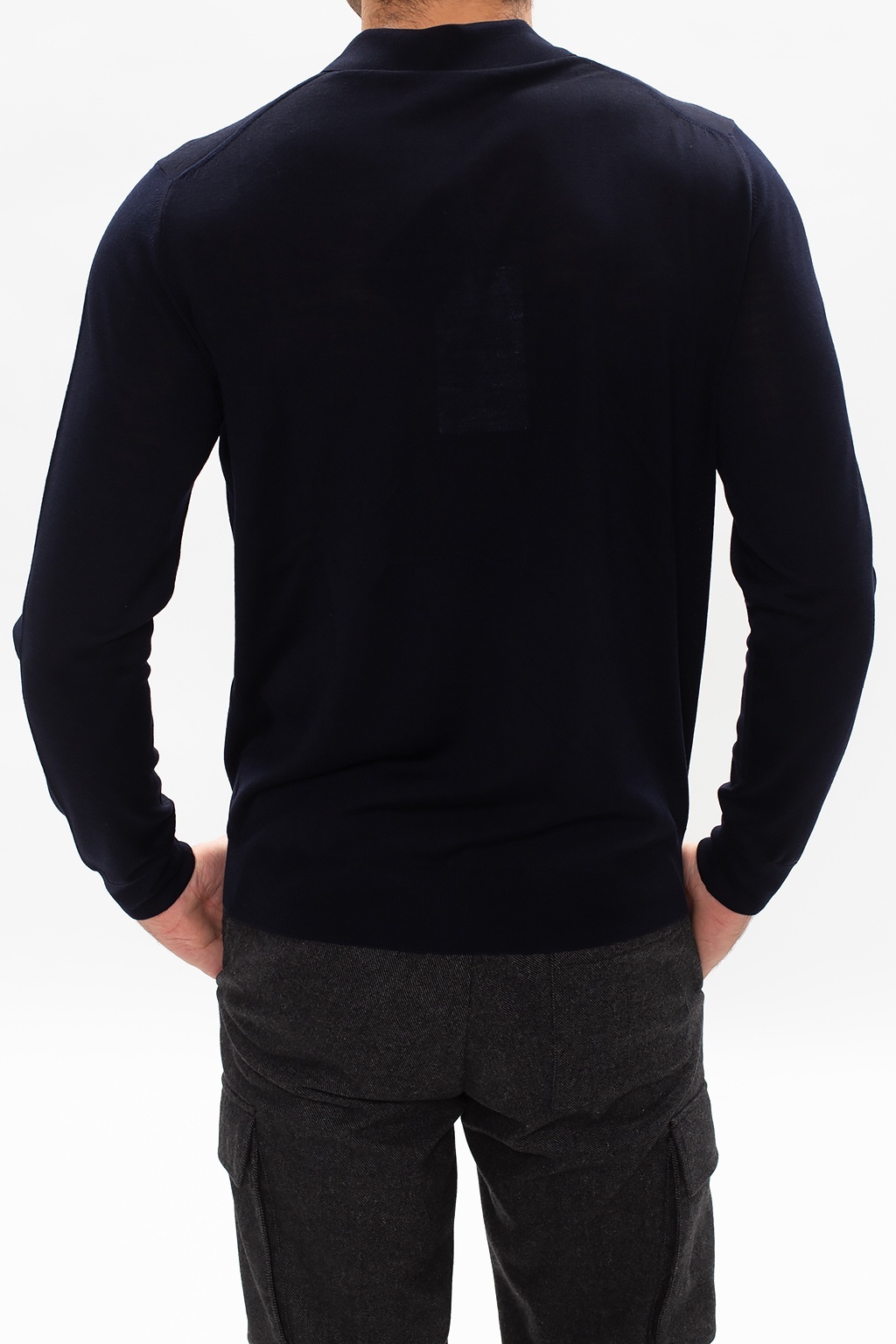 Ferragamo Gancini Zip-up Collar Knitted Sweater In Black