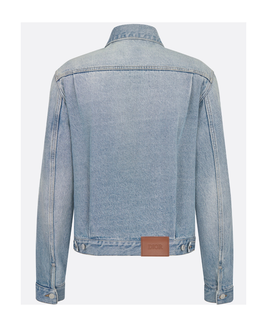 Dior Button Long-sleeved Denim Jacket In Gray