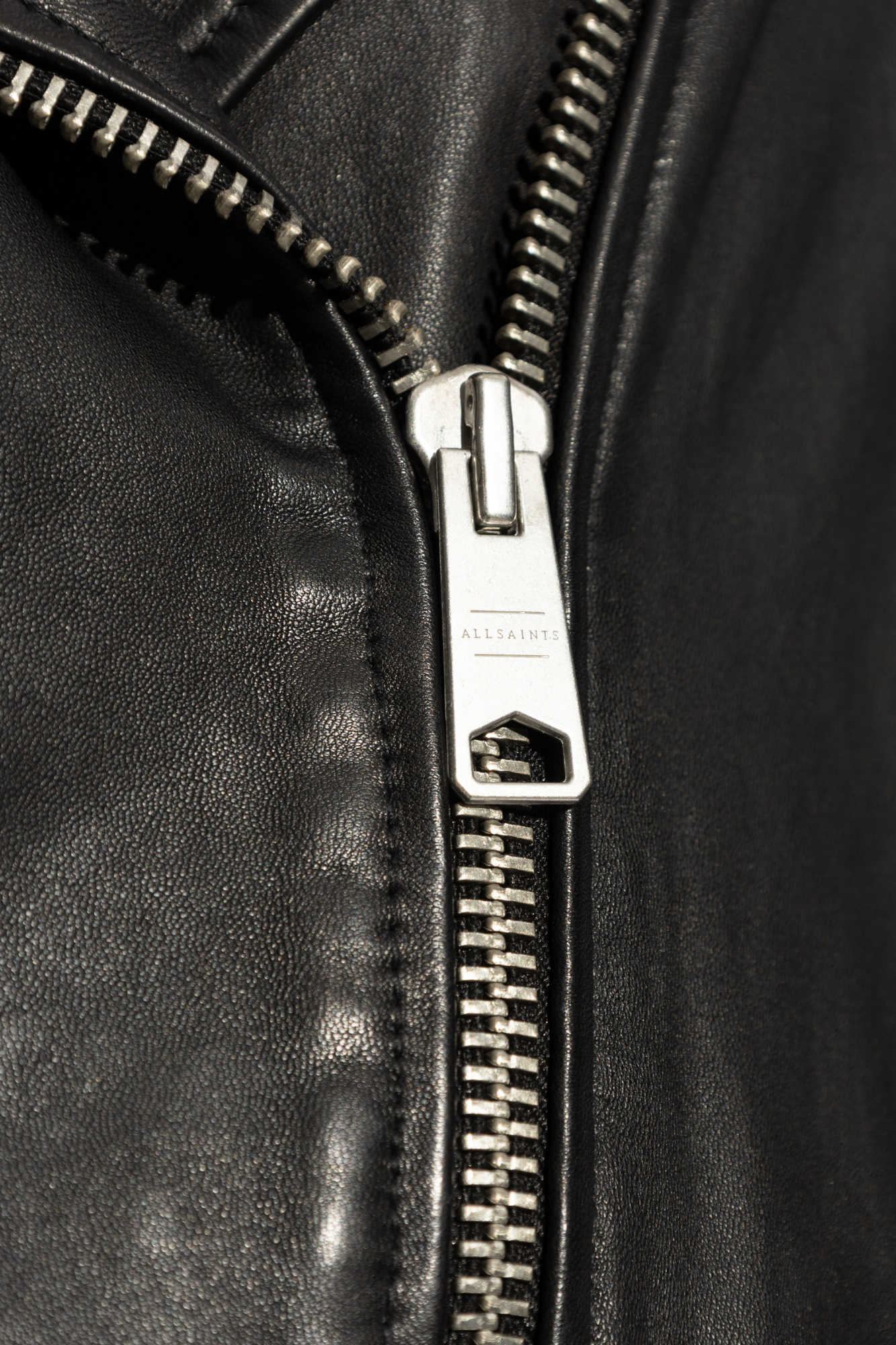 Allsaints Billie Leather Biker Jacket In Black