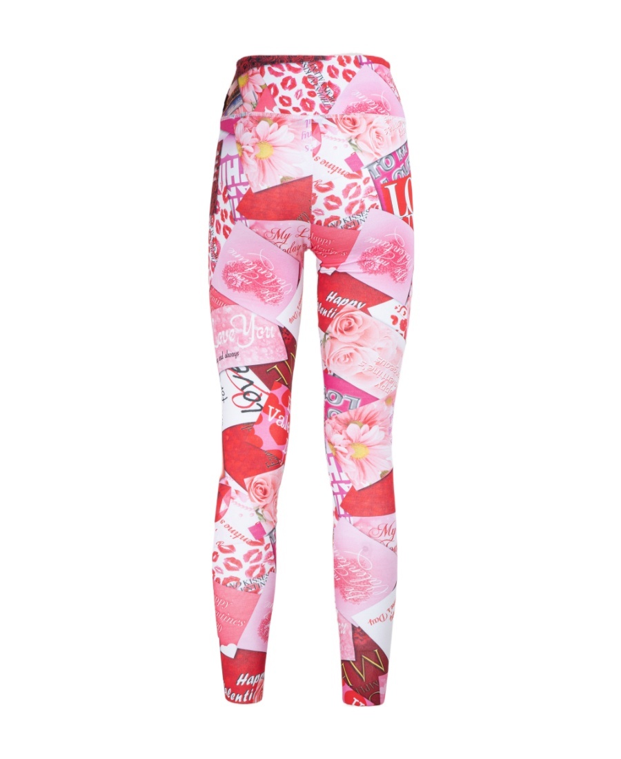 Balenciaga Multicolor Printed Leggings In Pink