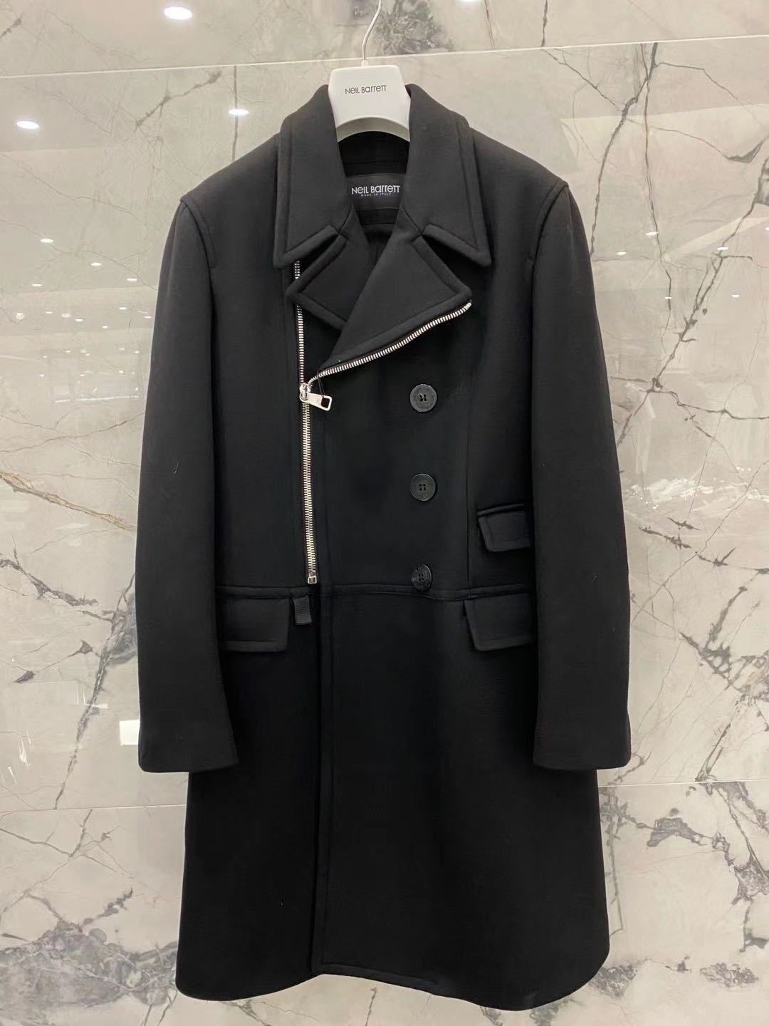 Neil Barrett Zip-up Long-sleeved Coat In Black
