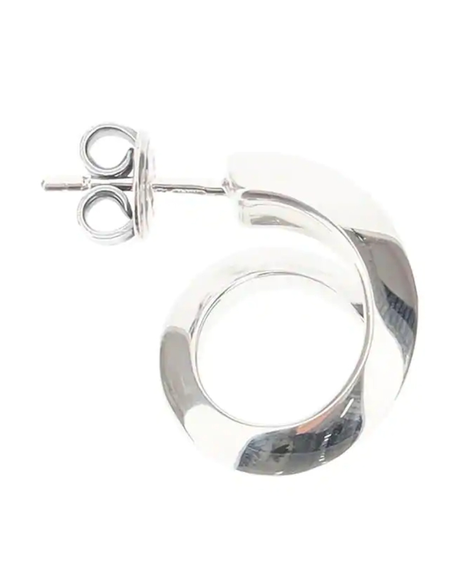Bottega Veneta Coiled Hoop Earrings In Silver