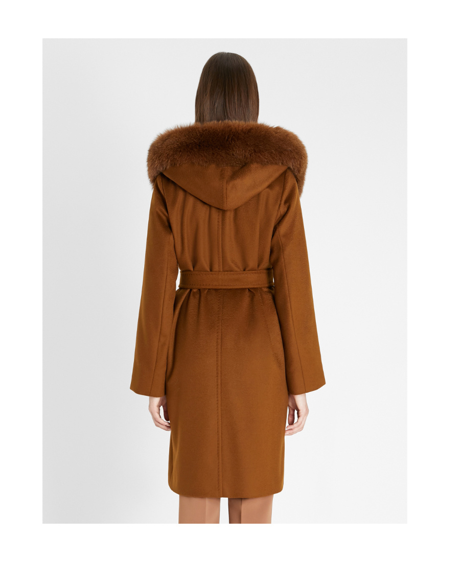 Max Mara Logo Coat In Brown