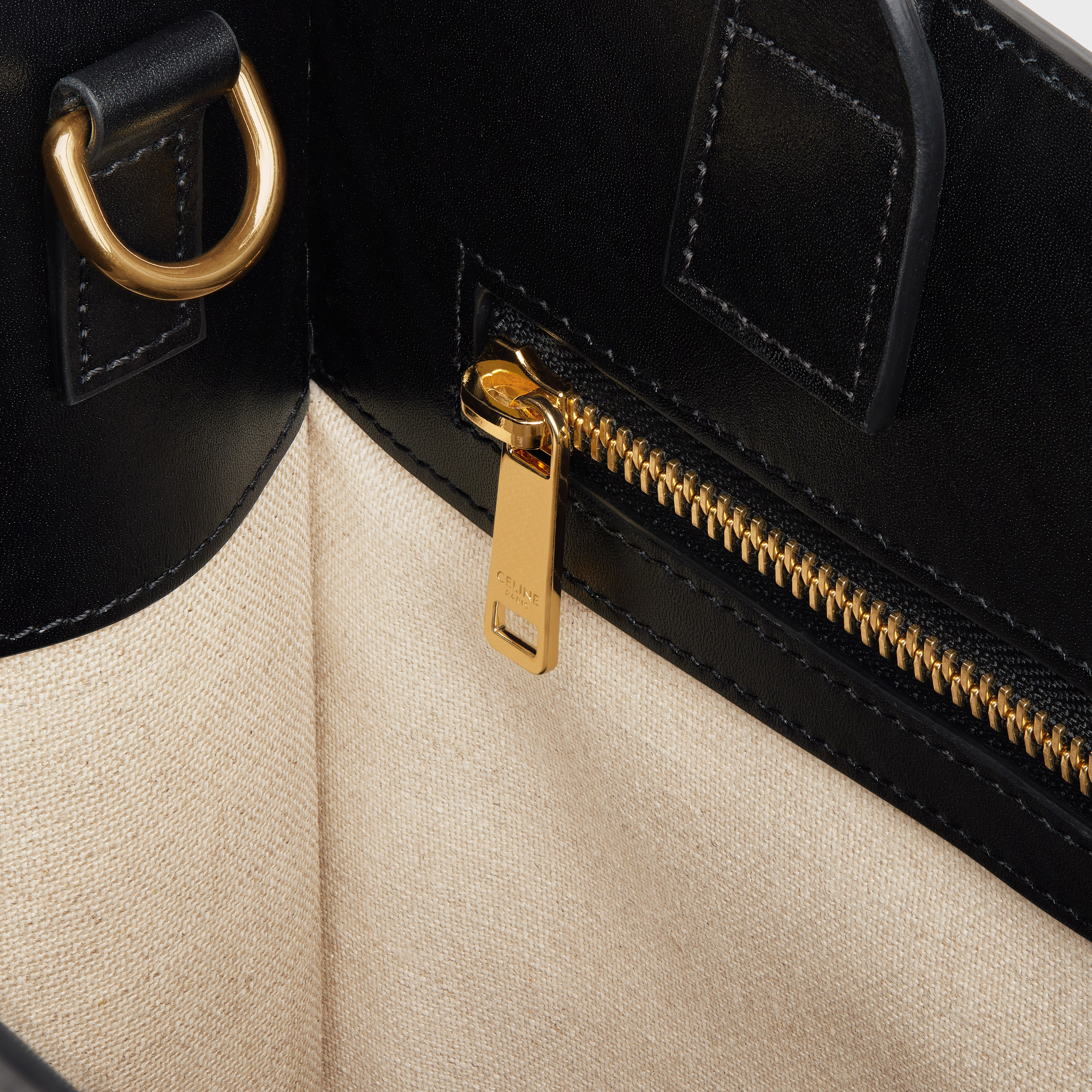 Celine Capas Small Fabric Cow Leather Print Vertical Handbag In Nude