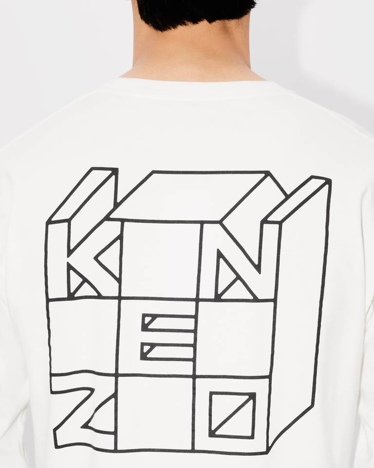 Kenzo Logo Printed Long-sleeve T-shirt In White