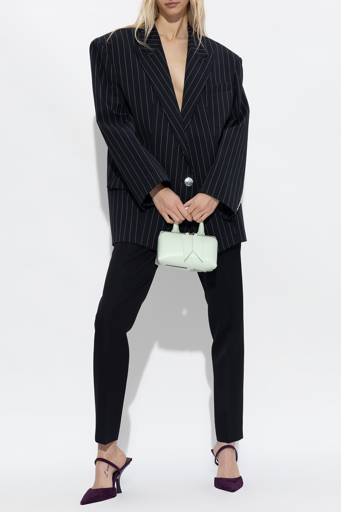 Attico The Cigarette Long Trousers Clothing In Black