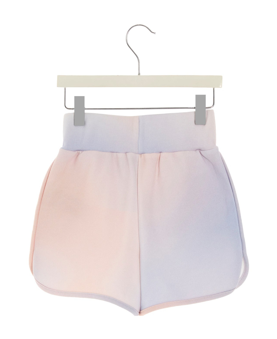 Balmain Cotton Tie-dye Shorts With Logo In White