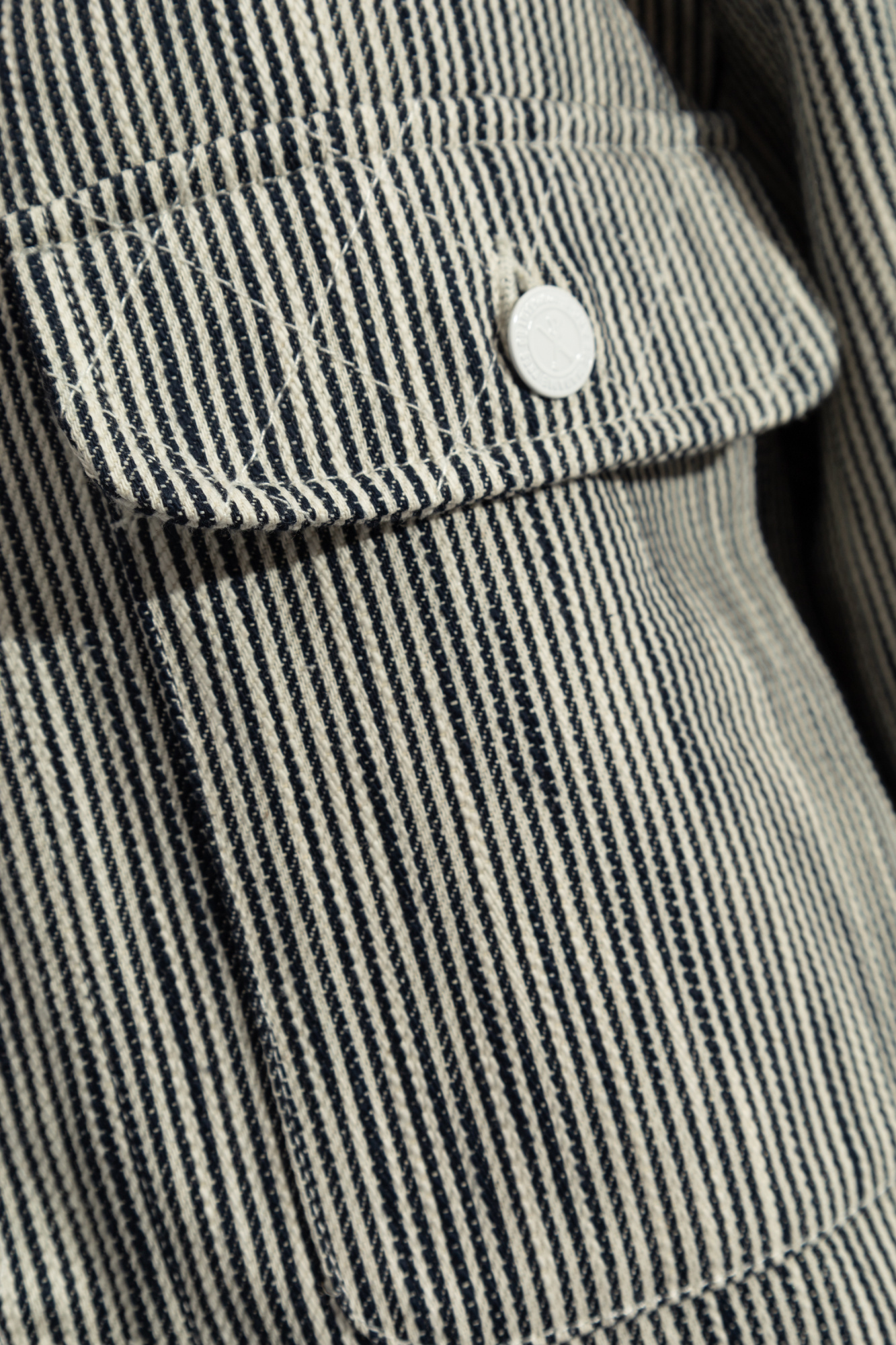 Apc A.p.c. Striped Pattern Shirt Jacket In Gray