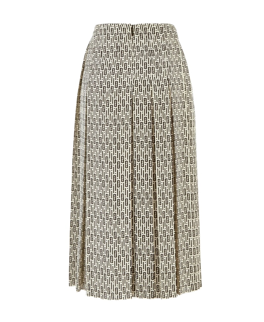 Shop Fendi Printed Crêpe De Chine Skirt In Multicolor