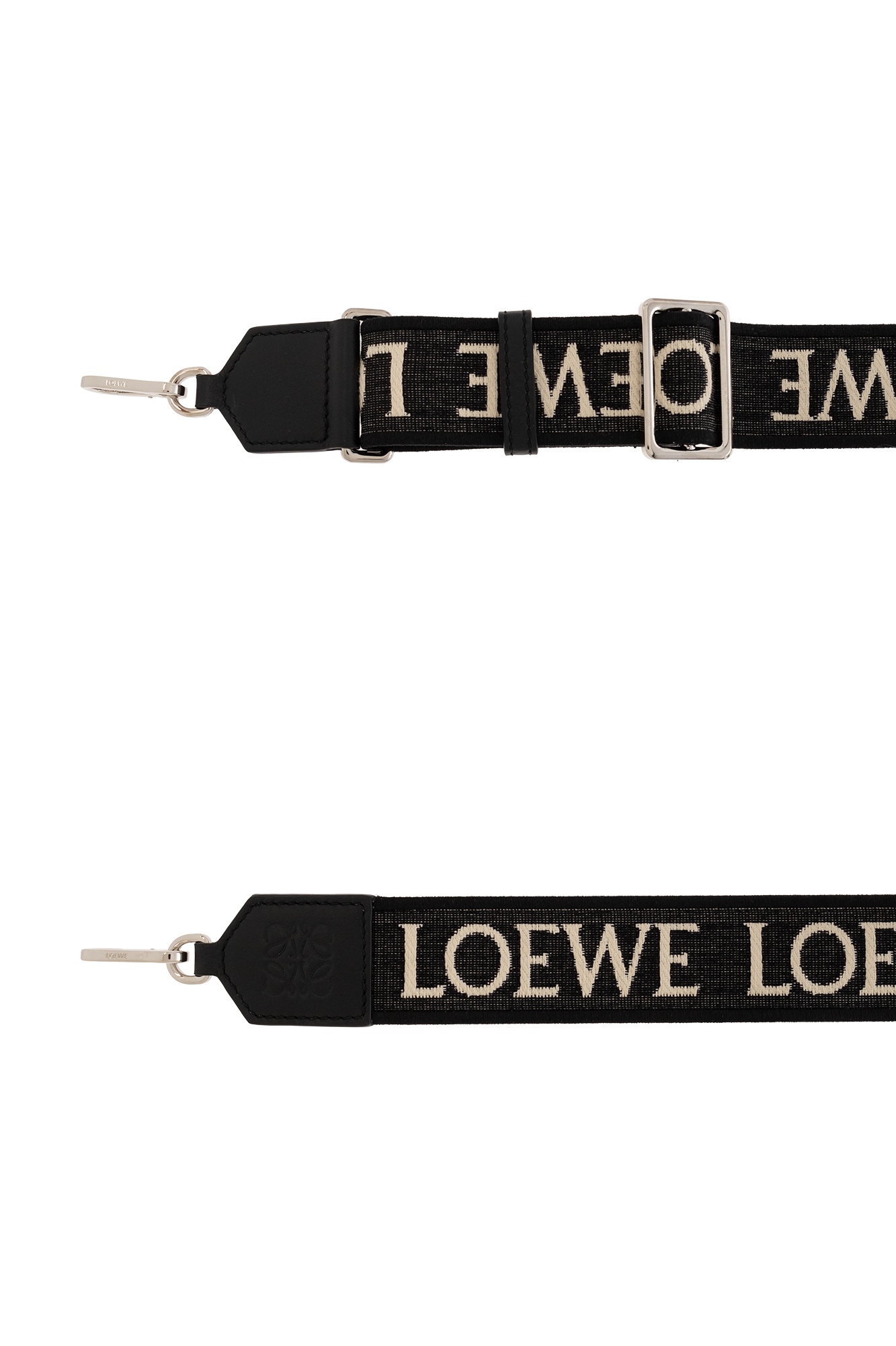 Loewe Anagram-jacquard Reversible Shoulder Strap In Black