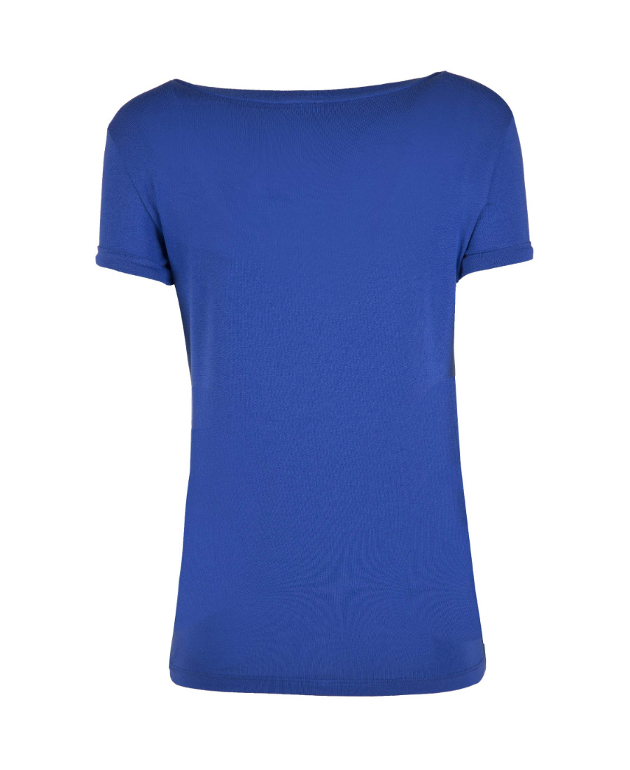 Ea7 T-shirt With Round Neck And Short Sleeves In Blue