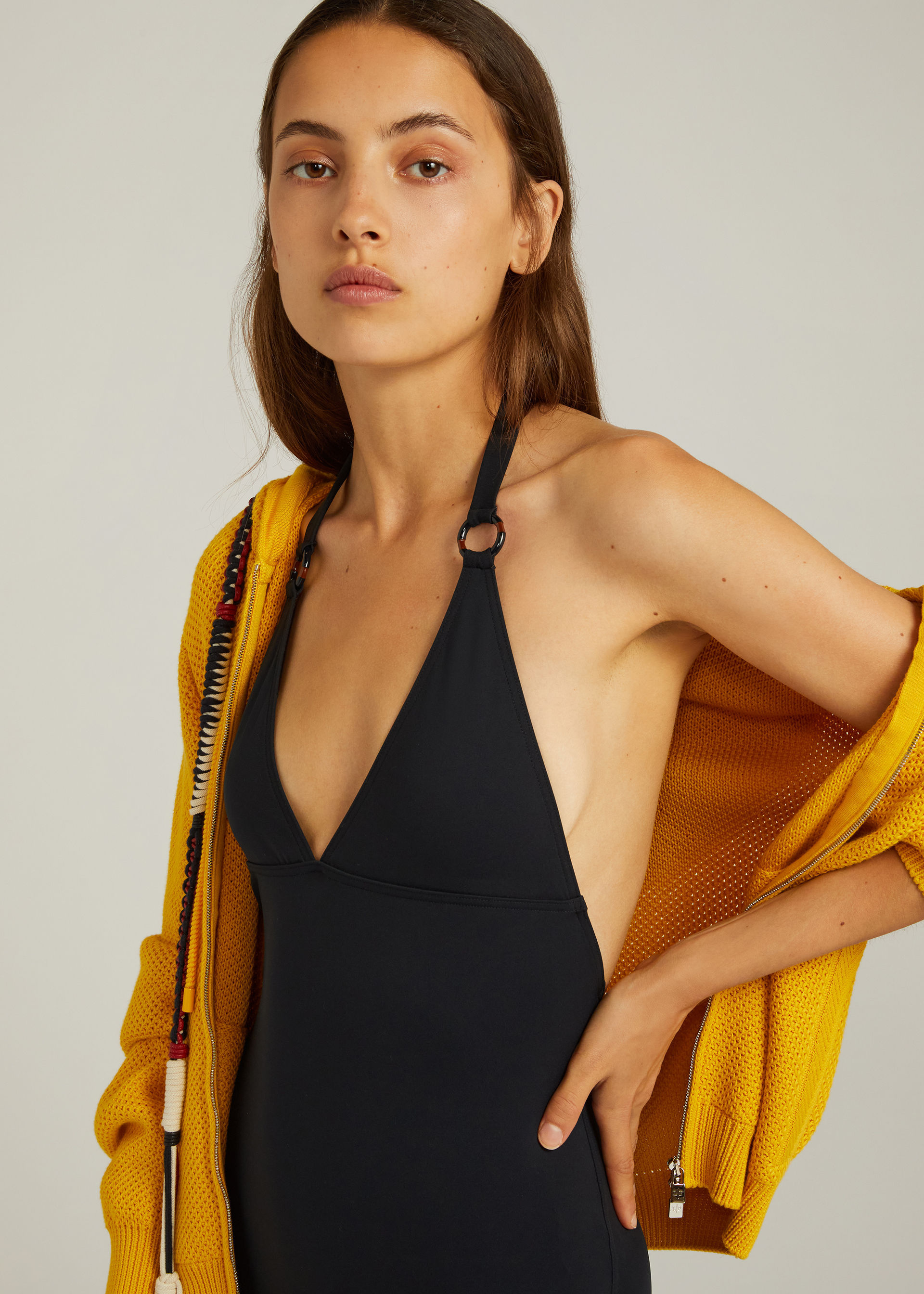 Loro Piana Logo One-piece Swimsuit In Black