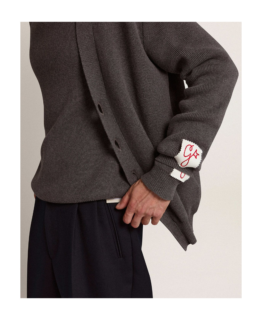 Golden Goose Cotton V-necked Cardigan In Black