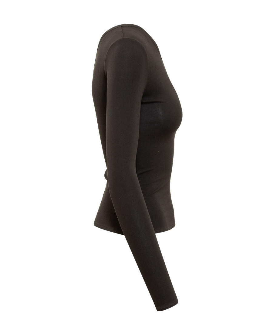 Shop Courrèges Logo-plaque Stretch Top In Black