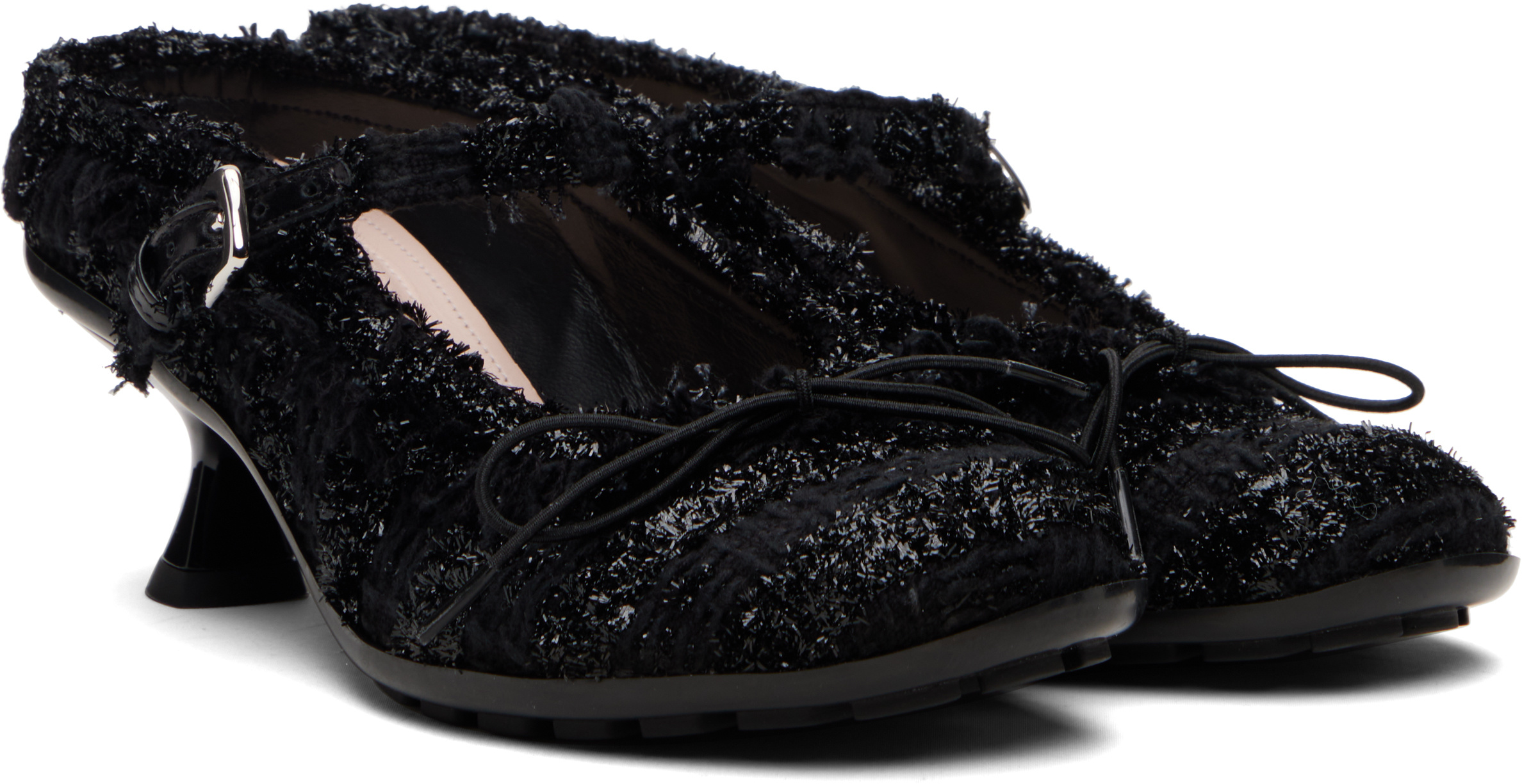 Simone Rocha Black Grip Mule Heels In Black