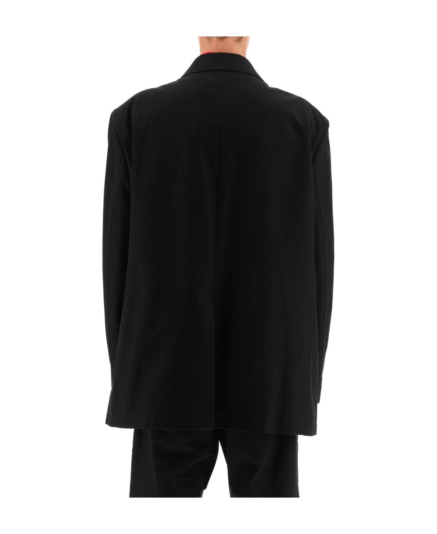 Raf Simons Logo-patch Single-breasted Blazer In Black