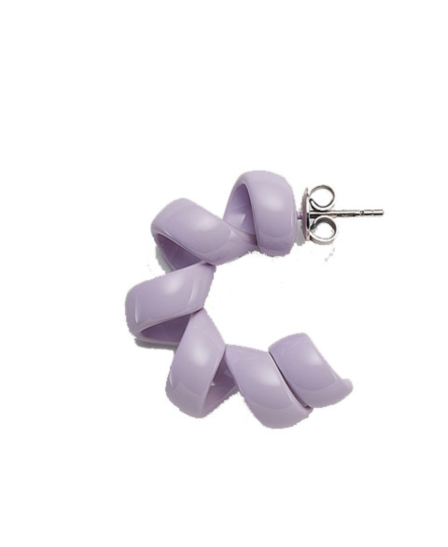 Bottega Veneta Coiled Hoop Earrings In Purple