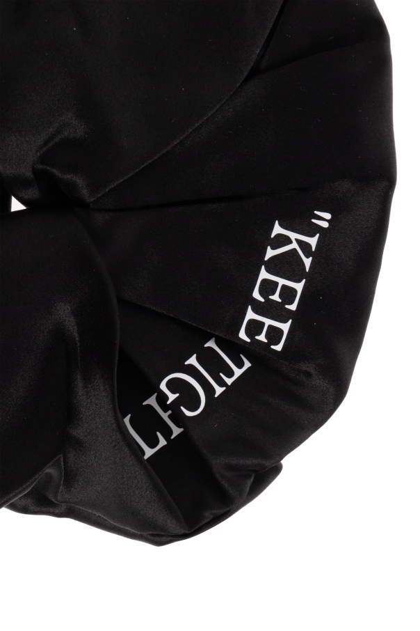 Off-white Keep Tight Silk Scrunchie In Black