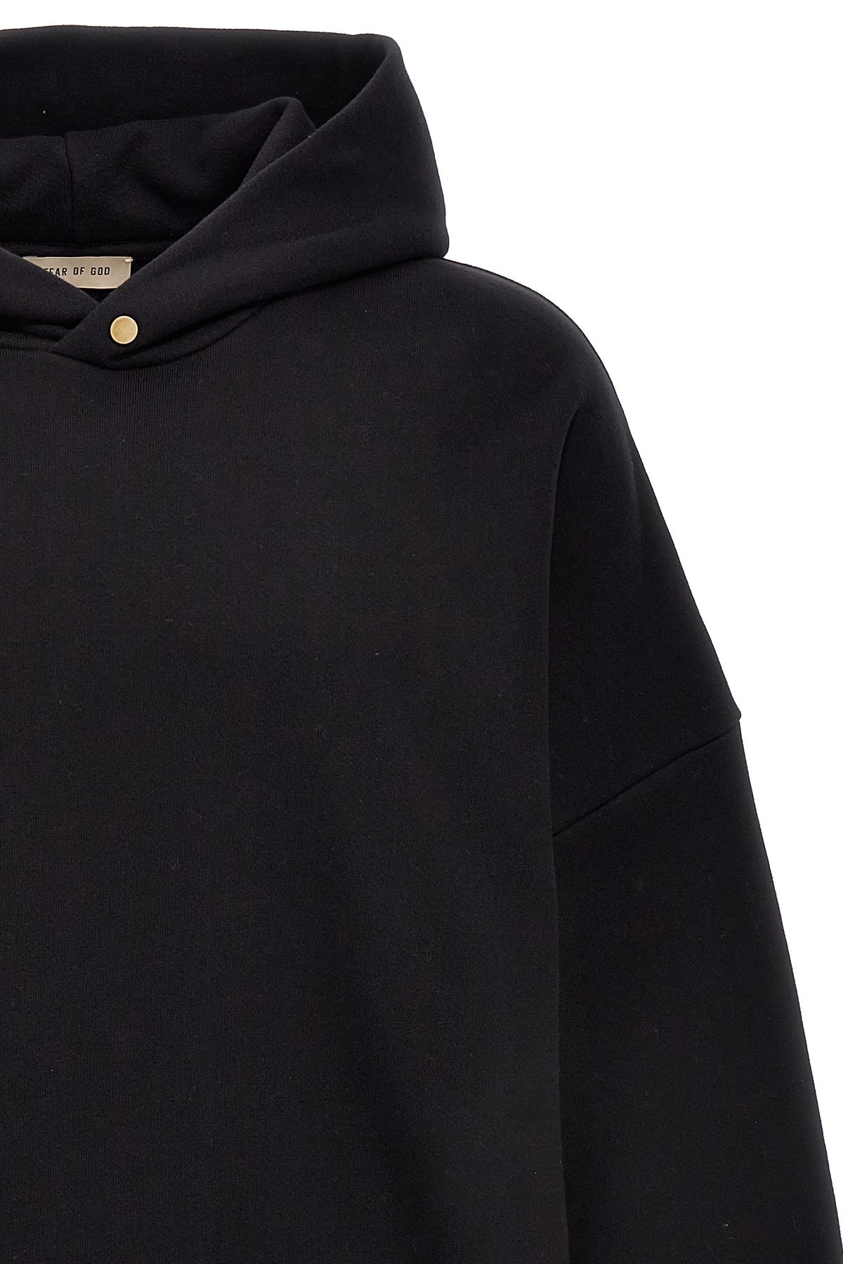 Fear Of God Black Sweatshirt With Hood And Dropped Shoulders In Cotton Blend Man