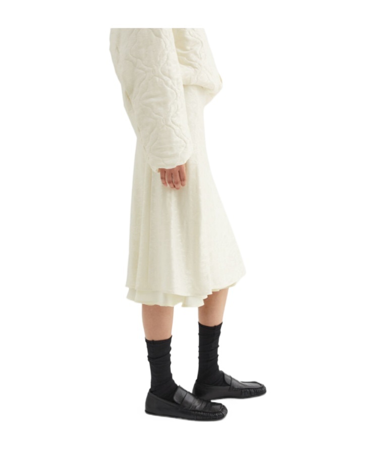 Jil Sander Floral-jacquard Midi Skirt In Coconut