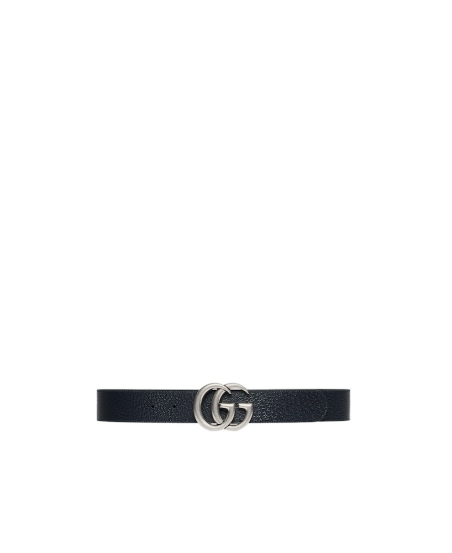 Gucci Marmont Double G Reversible Belt In Black