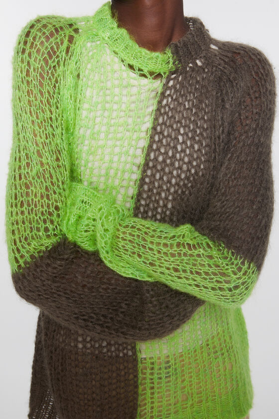 Shop Acne Studios Check-pattern Sweater In Green