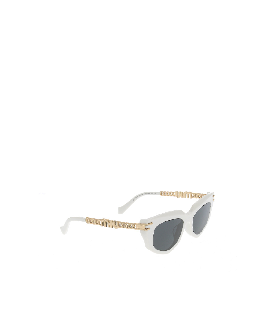 Miu Miu Logo Sunglasses In White
