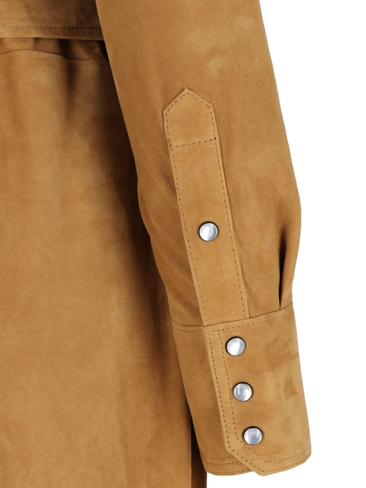 Polo Ralph Lauren Maxi Chemisier In Soft Brown Suede In Gold