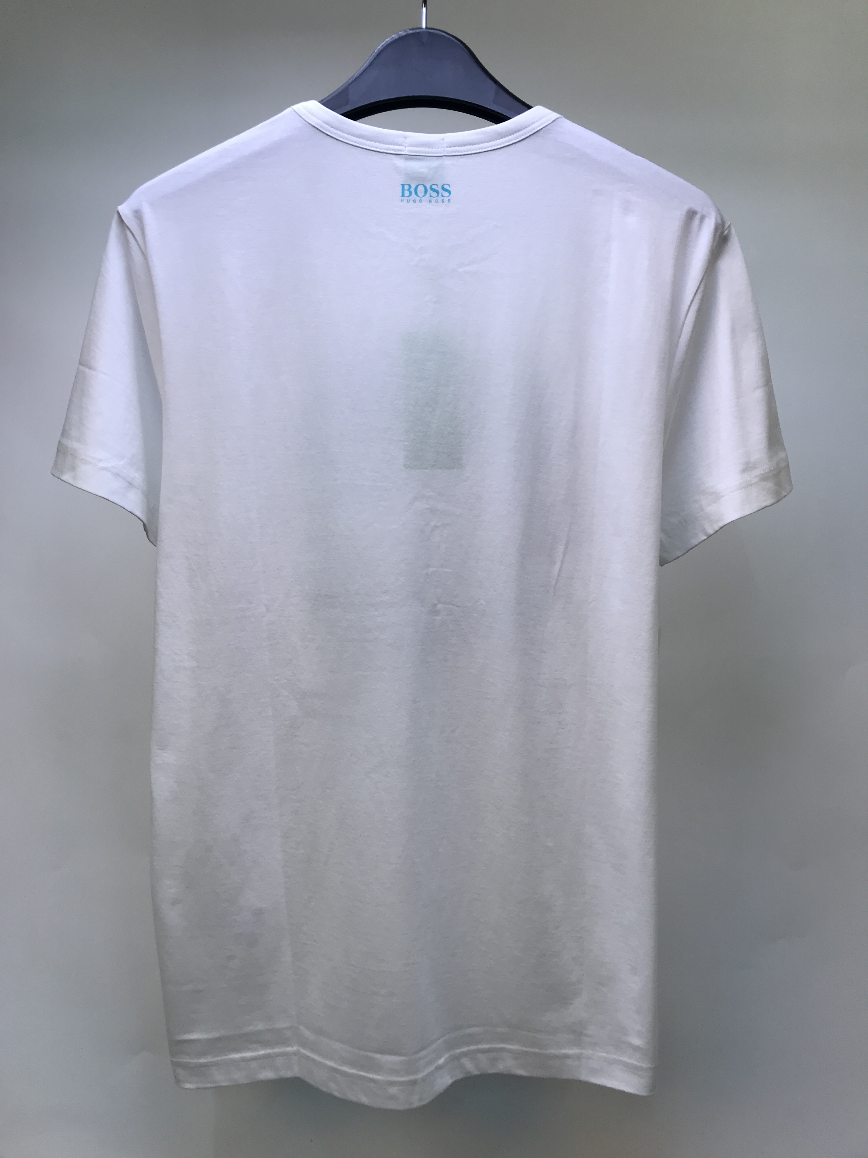 Hugo Boss Printed Round-collar Short-sleeved T-shirt In Gray