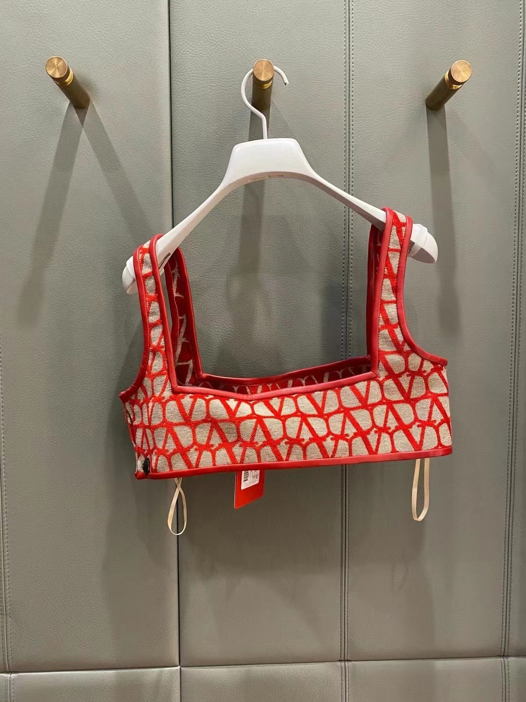 Valentino Toile Iconographe Light Bralette Top In Red