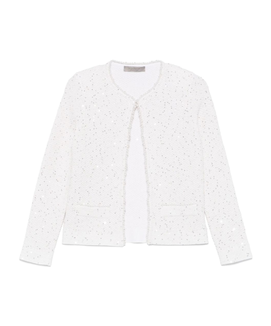 D Exterior Dexterior Textured Ivory Jacket With Embellishments In White