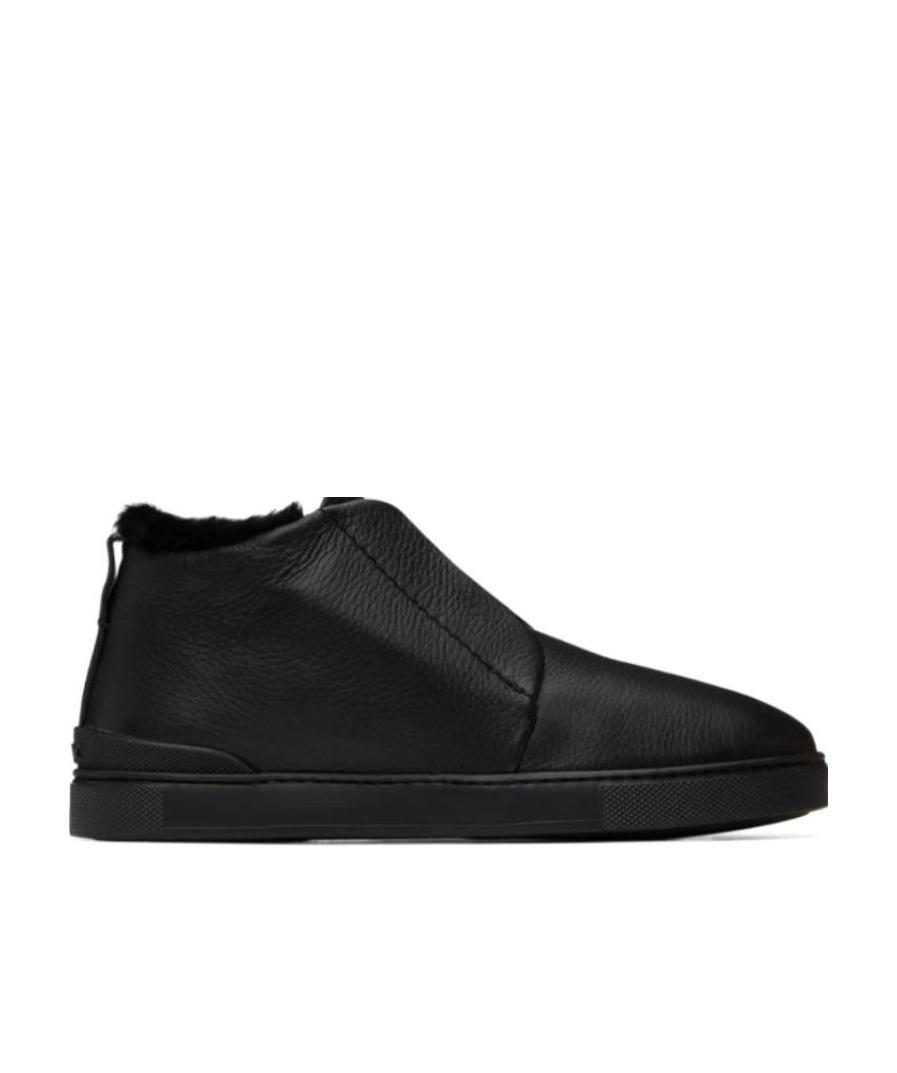 Zegna Logo Casual Sports Shoes In Black