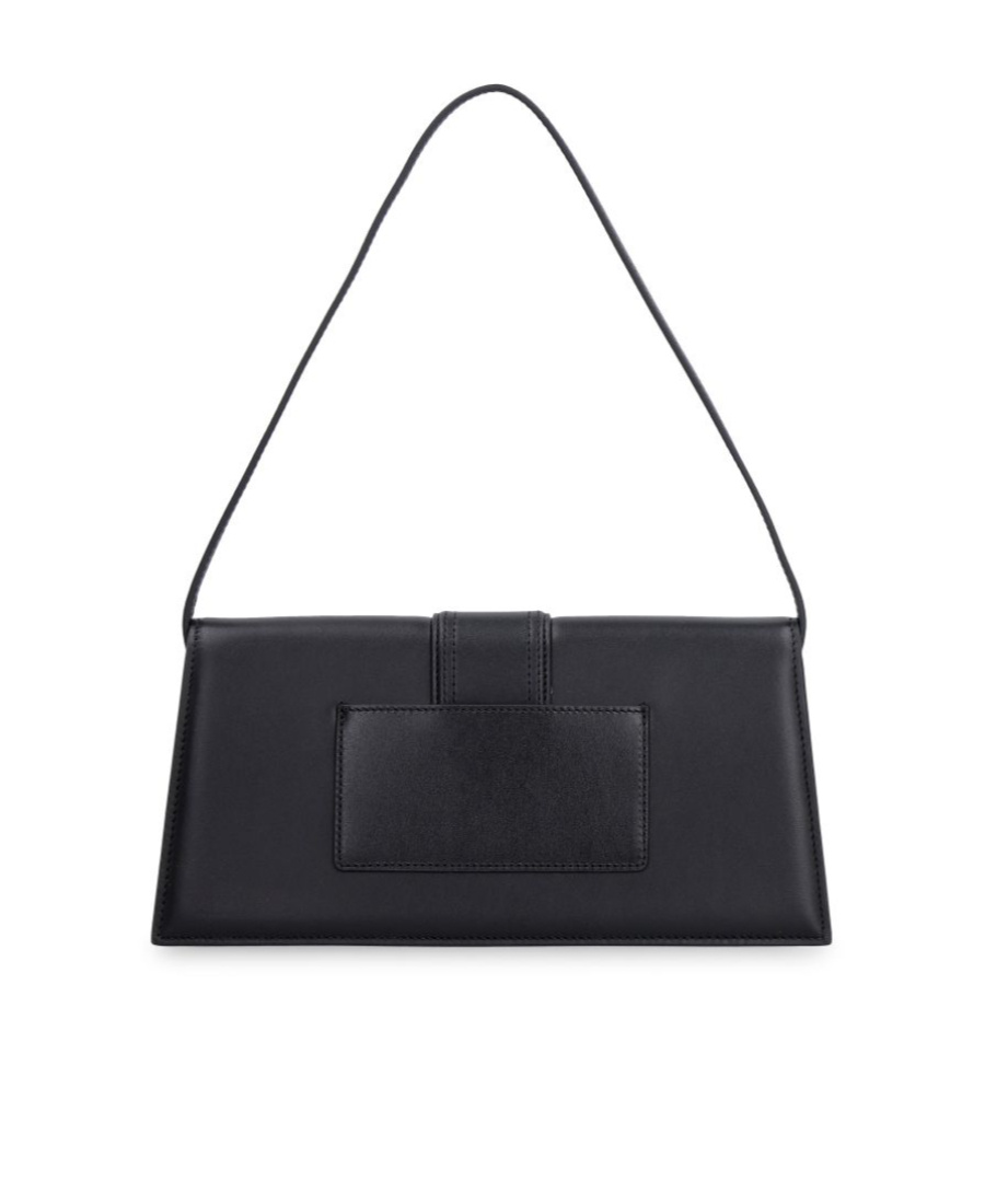 Jacquemus Le Bambino Long Leather Shoulder Bag In Black