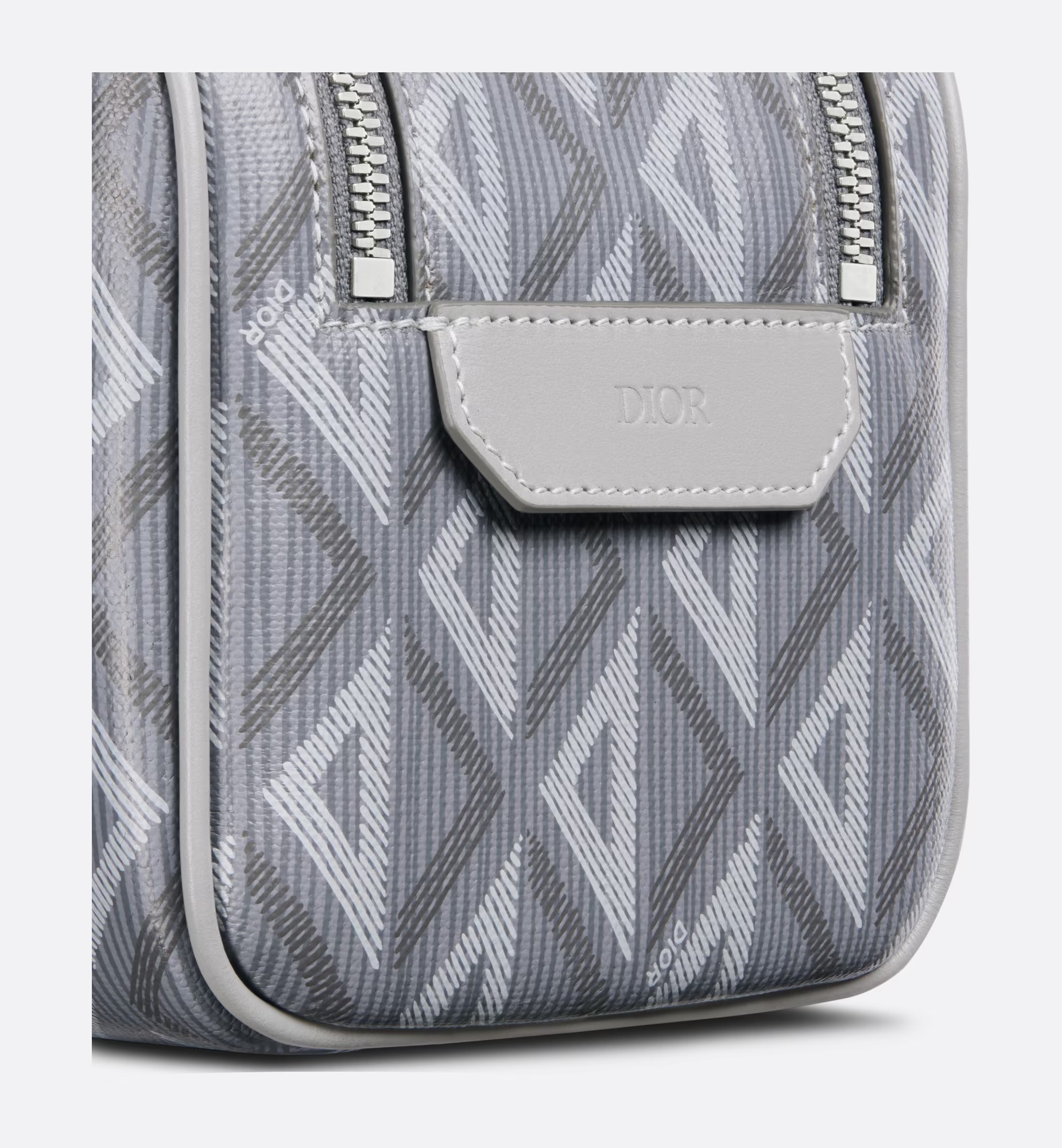 Dior Cd Diamond Pattern Jacquard Toilet Bag In Gray