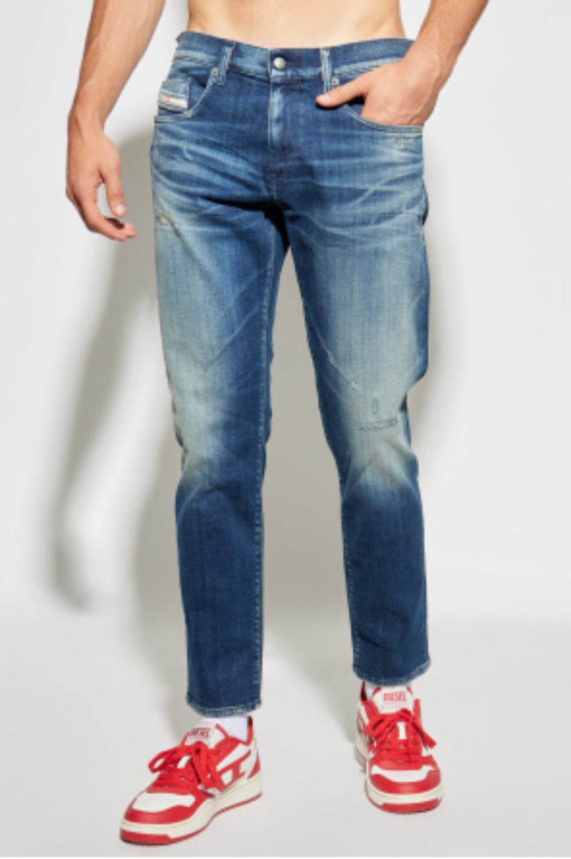 Diesel Drawstring Denim Trousers In Blue